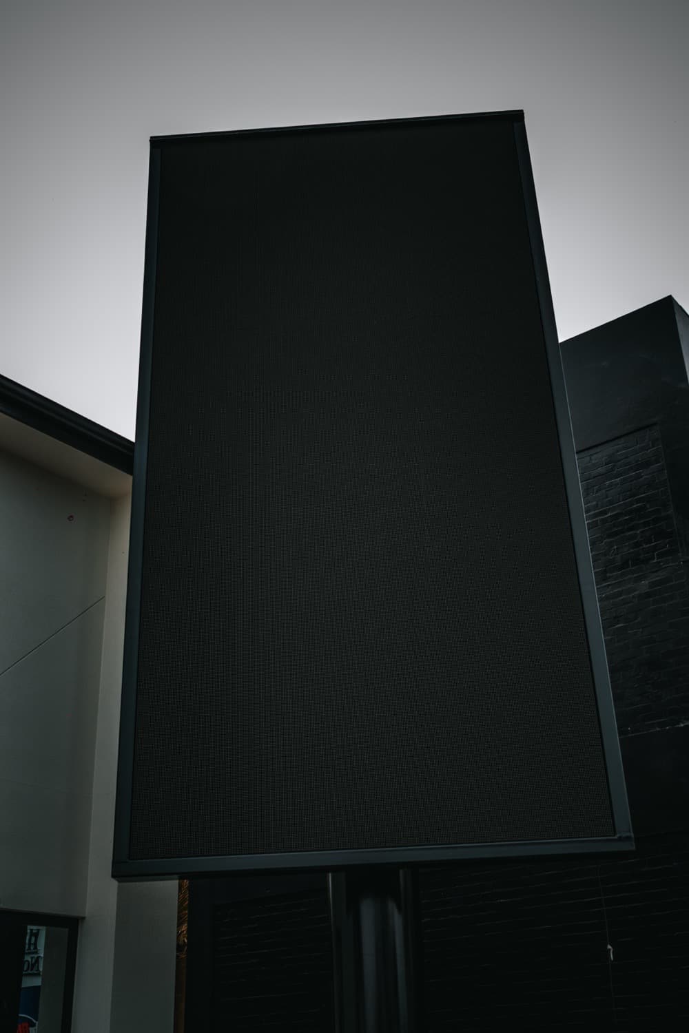 Close-up of an installed digital billboard screen